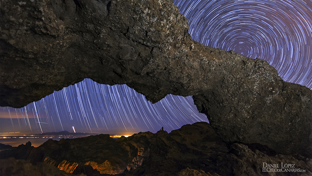 StarTrail GC Arco Nublo y Teide peque