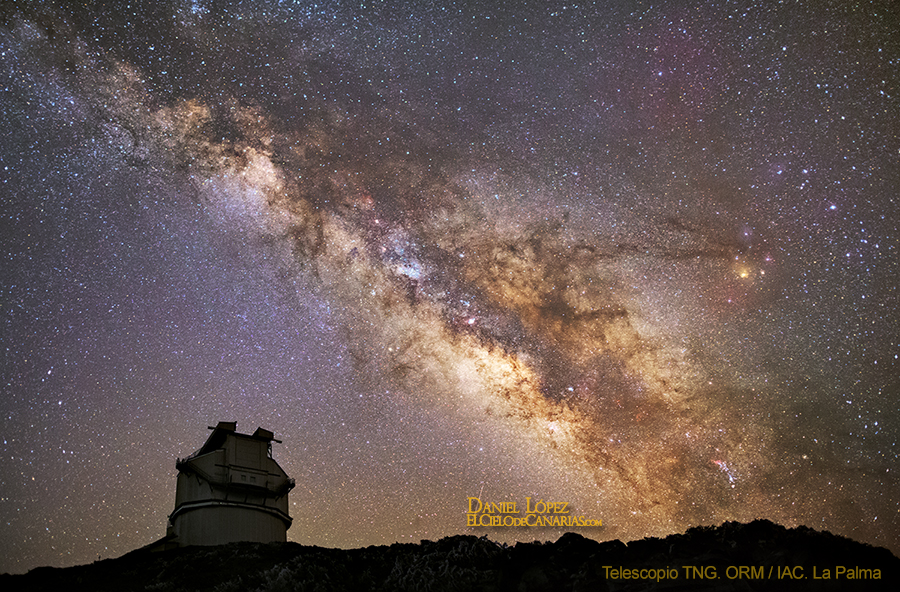 Telescopio TNG y via lactea